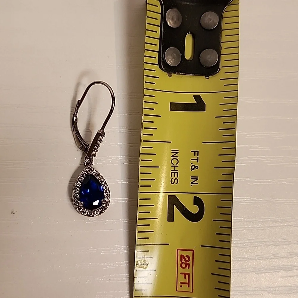 Sterling Silver Dangle Lever Back Earrings - Picture 5 of 6